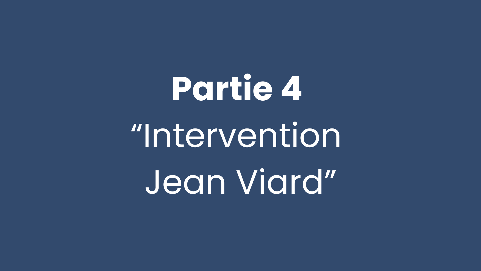 Intervention Jean Viard